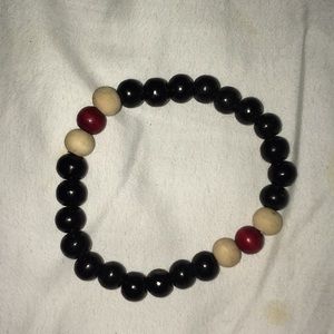 Men's black and red beaded braclet